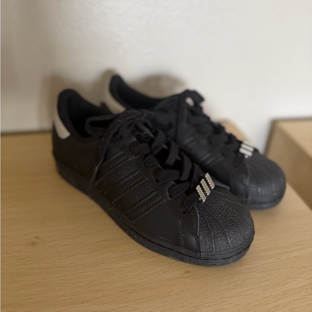 Adidas Kids Black Superstar Sneakers